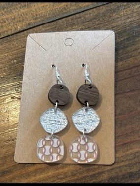 Baseball Dangle Earrings